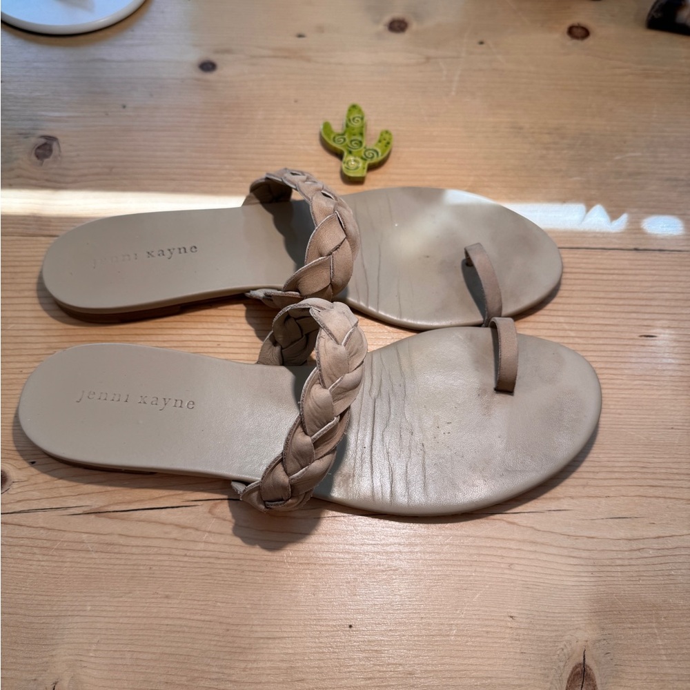 Jenni Kayne Braided Leather Strap Sandals Tan Women 41 10 EUC - Picture 4 of 14